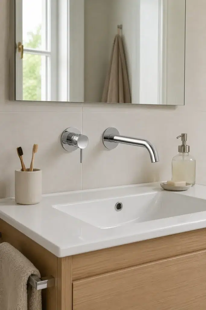 Grifería clásica de baño en acabado dorado